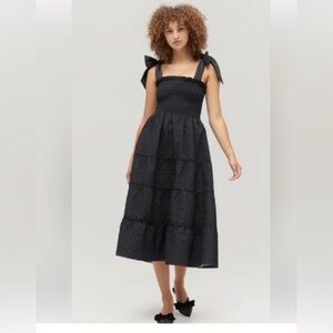 NWT - Hill House - The Ribbon Ellie Dress - Black  Jacquard Size Small